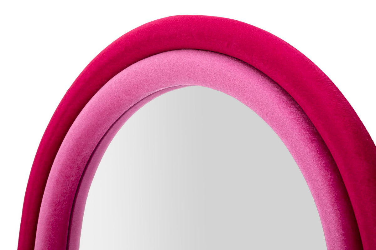Mauro Ferretti Specchio da Muro Cloe Velluto Fucsia 60 x 4 x 160 cm (misura Specchio 45 x 145)