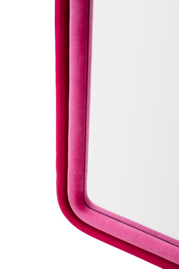 Mauro Ferretti Specchio da Muro Cloe Velluto Fucsia 60 x 4 x 160 cm (misura Specchio 45 x 145)