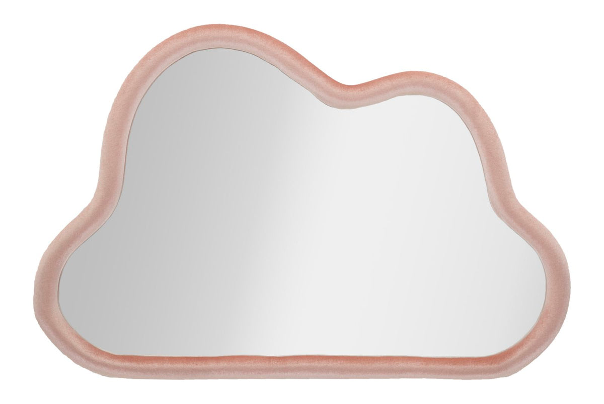 Mauro Ferretti Specchio da Muro Cloud Velluto Rosa 90 x 4 x 60 cm (misura Specchio 82 x 52)