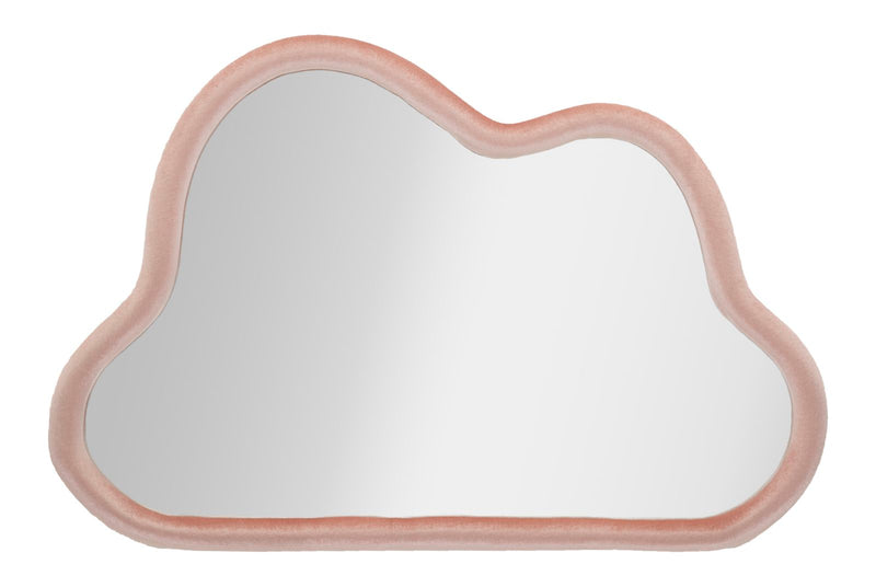 Mauro Ferretti Specchio da Muro Cloud Velluto Rosa 90 x 4 x 60 cm (misura Specchio 82 x 52)