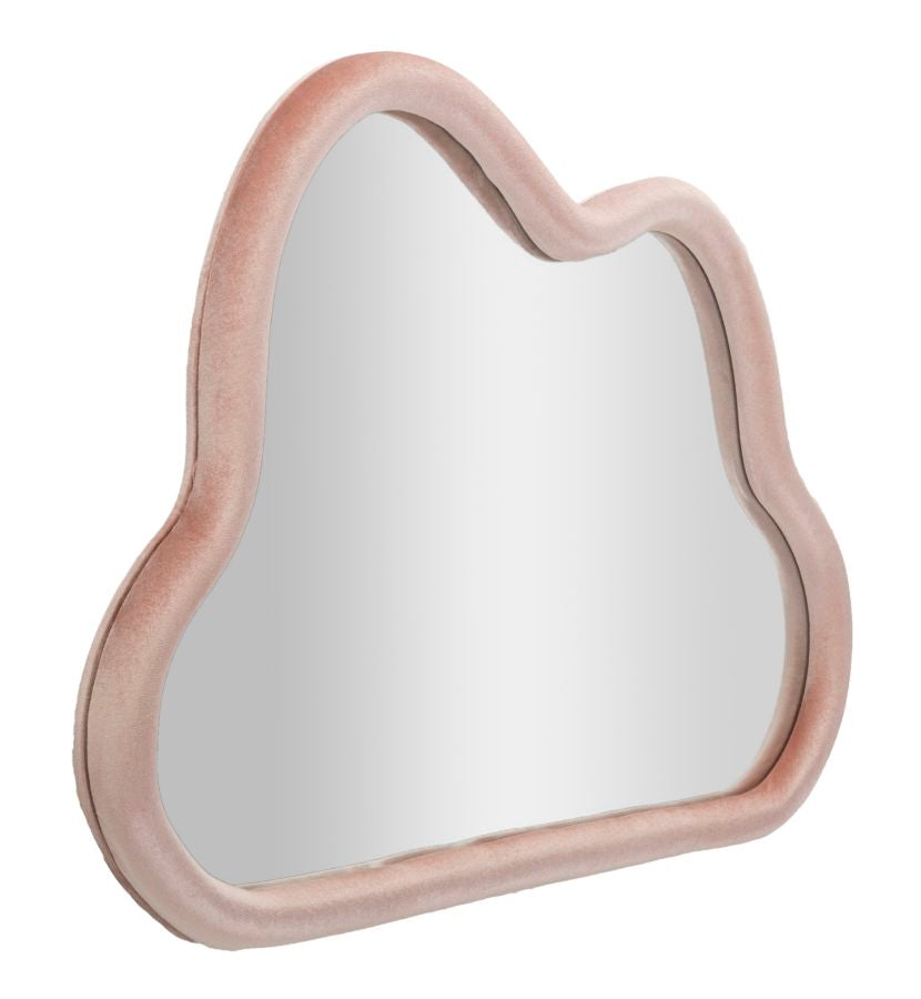 Mauro Ferretti Specchio da Muro Cloud Velluto Rosa 90 x 4 x 60 cm (misura Specchio 82 x 52)