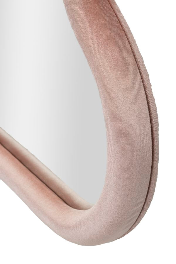 Mauro Ferretti Specchio da Muro Cloud Velluto Rosa 90 x 4 x 60 cm (misura Specchio 82 x 52)