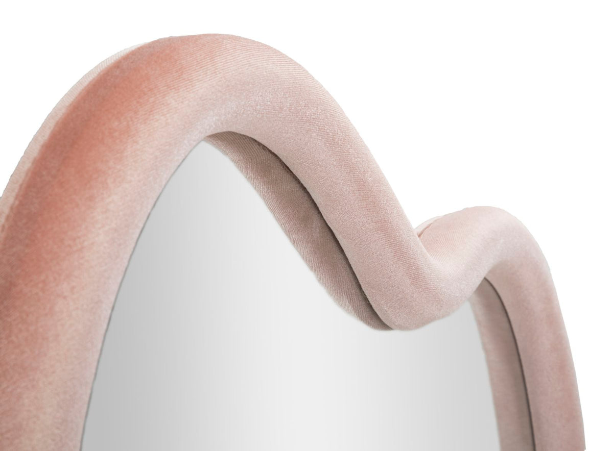 Mauro Ferretti Specchio da Muro Cloud Velluto Rosa 90 x 4 x 60 cm (misura Specchio 82 x 52)