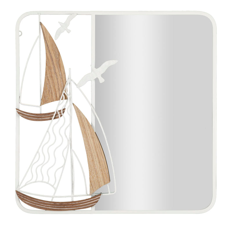 Specchio da muro adriatic cm 60x4,4x60 (misura specchio cm 35,5x58)