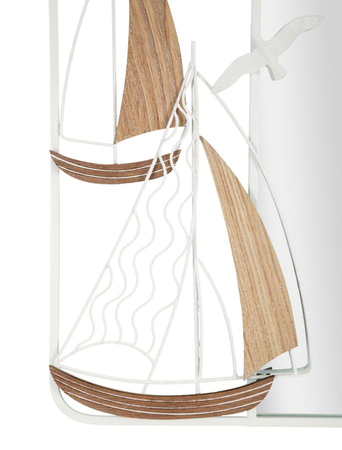 Specchio da muro adriatic cm 60x4,4x60 (misura specchio cm 35,5x58)