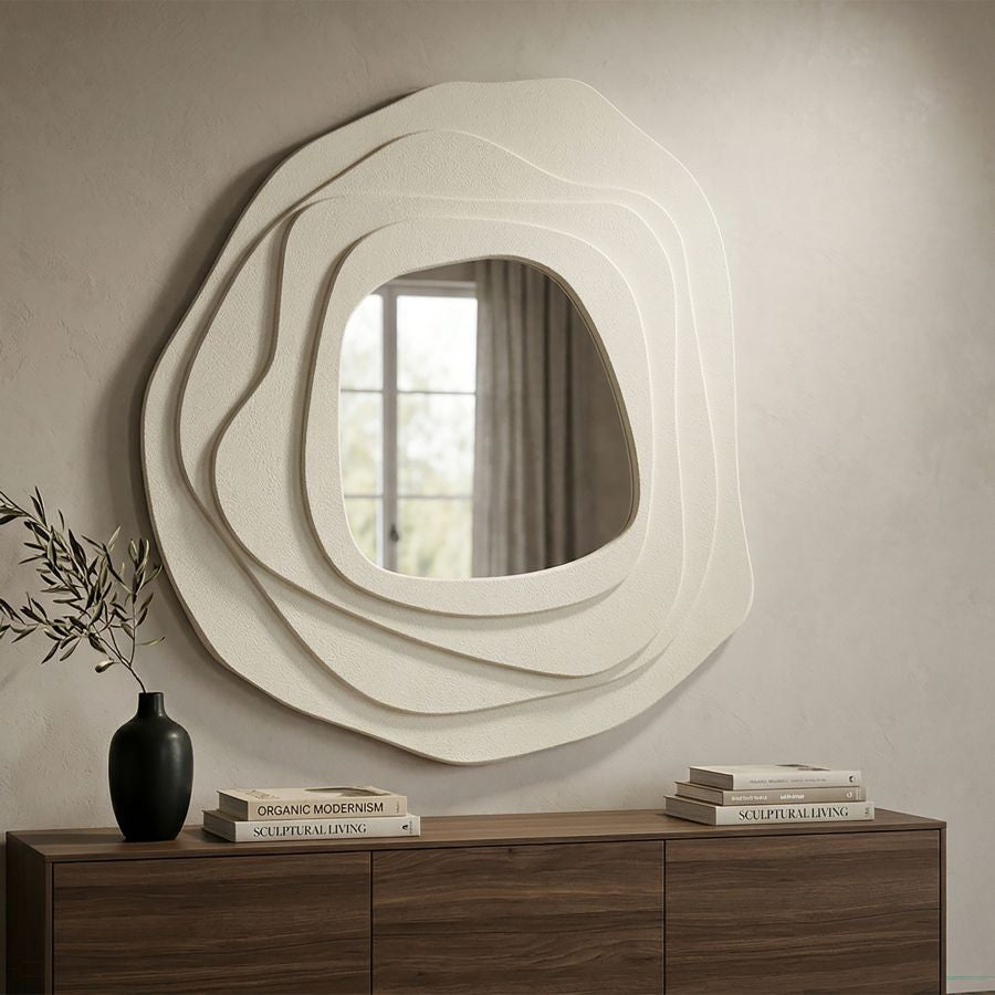 Specchio da muro dalia bianco cm 90x4x97 (misura specchio cm 43x45)