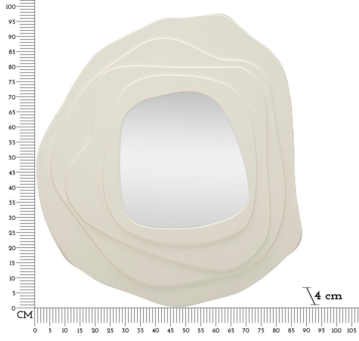 Specchio da muro dalia bianco cm 90x4x97 (misura specchio cm 43x45)