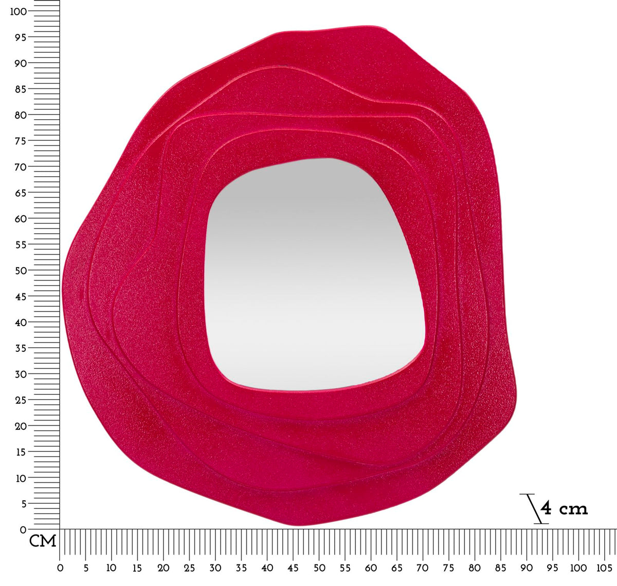 Specchio da muro dalia fuxia cm 90x4x97 (misura specchio cm 43x45)
