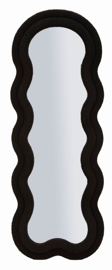 Specchio da muro teddy nero cm 60x4x160 (misura specchio cm 39x137)