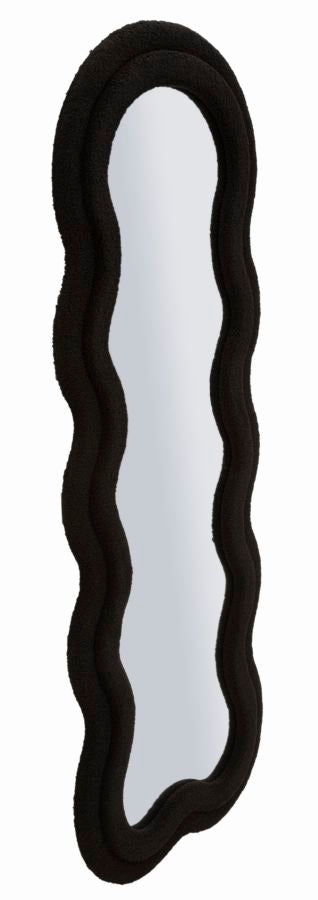 Specchio da muro teddy nero cm 60x4x160 (misura specchio cm 39x137)