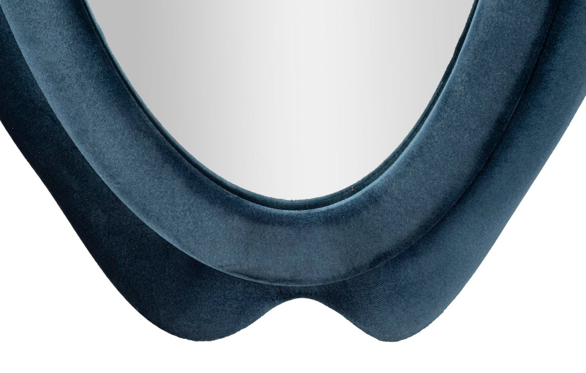 Specchio da muro chanele blu cm 60x4x160 (misura specchio cm 39x137)