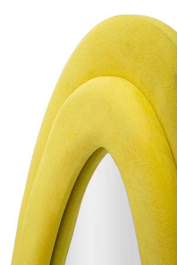 Specchio da muro chanele giallo cm 60x4x160 (misura specchio cm 38x137)