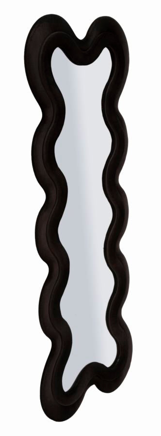 Specchio da muro monica nero cm 58x4x160 (misura specchio cm 39x124)