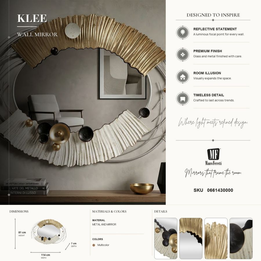 Specchio klee cm 114x7x81 (misura specchio cm 74x47)