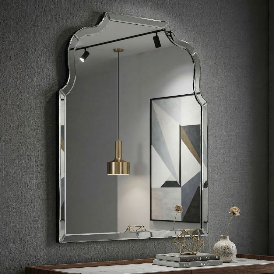 Specchio da muro ankara grigio cm 85x1x100 (misura specchio cm 78x93)