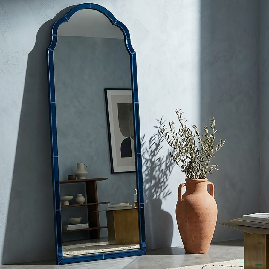 Specchio da muro tangeri blu cm 55x2x150 (misura specchio cm 49x144)
