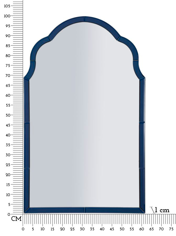 Specchio da muro tangeri blu cm 62x1x100 (misura specchio cm 55x94)