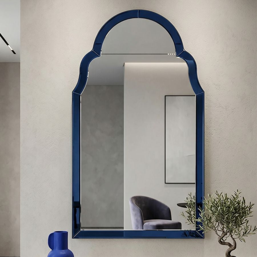 Specchio da muro tangeri blu cm 47x1x80 (misura specchio cm 41x74)