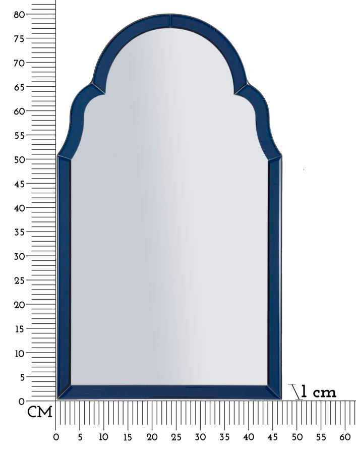 Specchio da muro tangeri blu cm 47x1x80 (misura specchio cm 41x74)