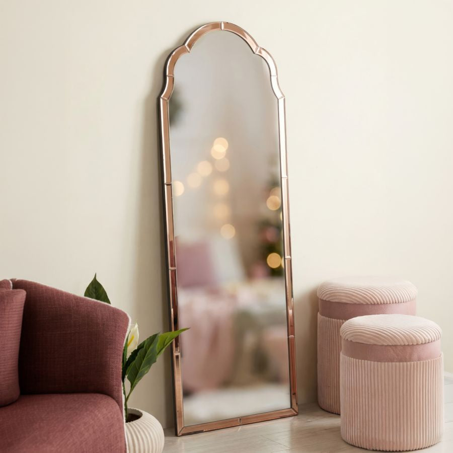 Specchio da muro tangeri rosa cm 55x2x150 (misura specchio cm 49x144)