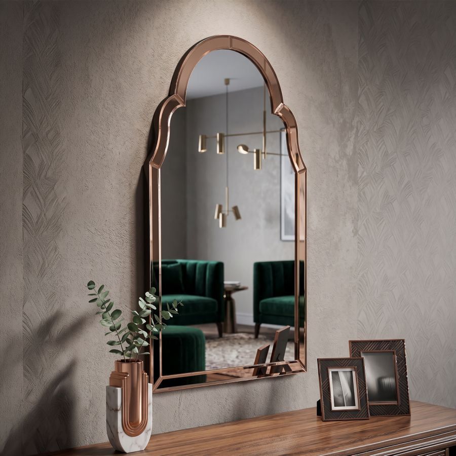 Specchio da muro tangeri rosa cm 47x1x80 (misura specchio cm 41x74)