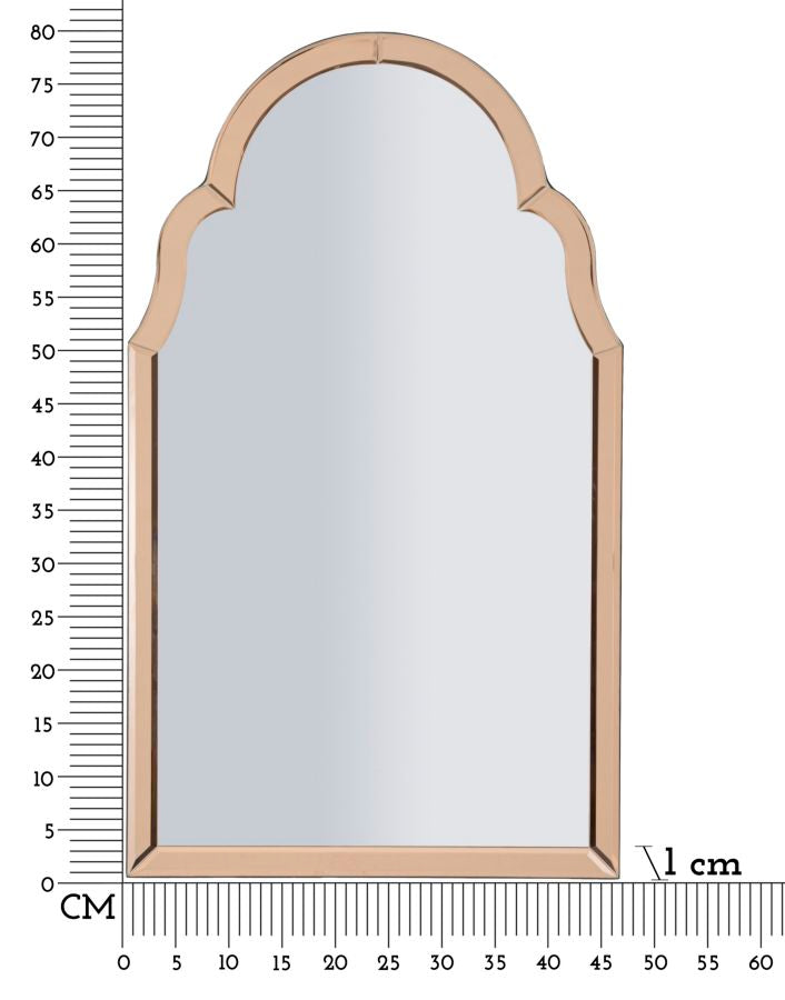 Specchio da muro tangeri rosa cm 47x1x80 (misura specchio cm 41x74)