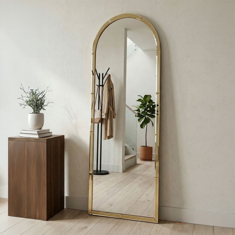 Specchio da muro baku oro cm 55x2x150 (misura specchio cm 49x144)