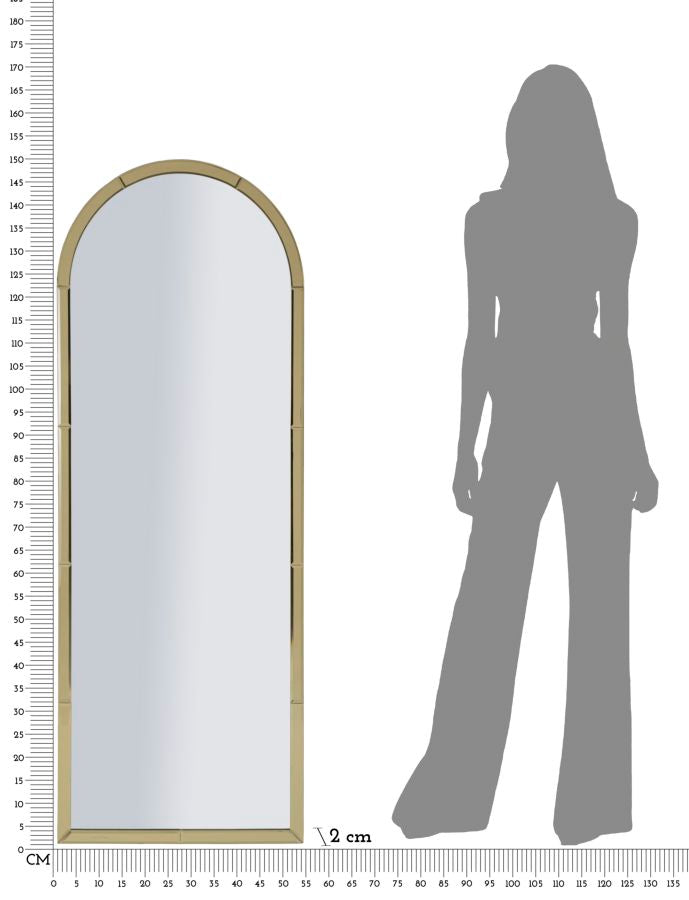 Specchio da muro baku oro cm 55x2x150 (misura specchio cm 49x144)