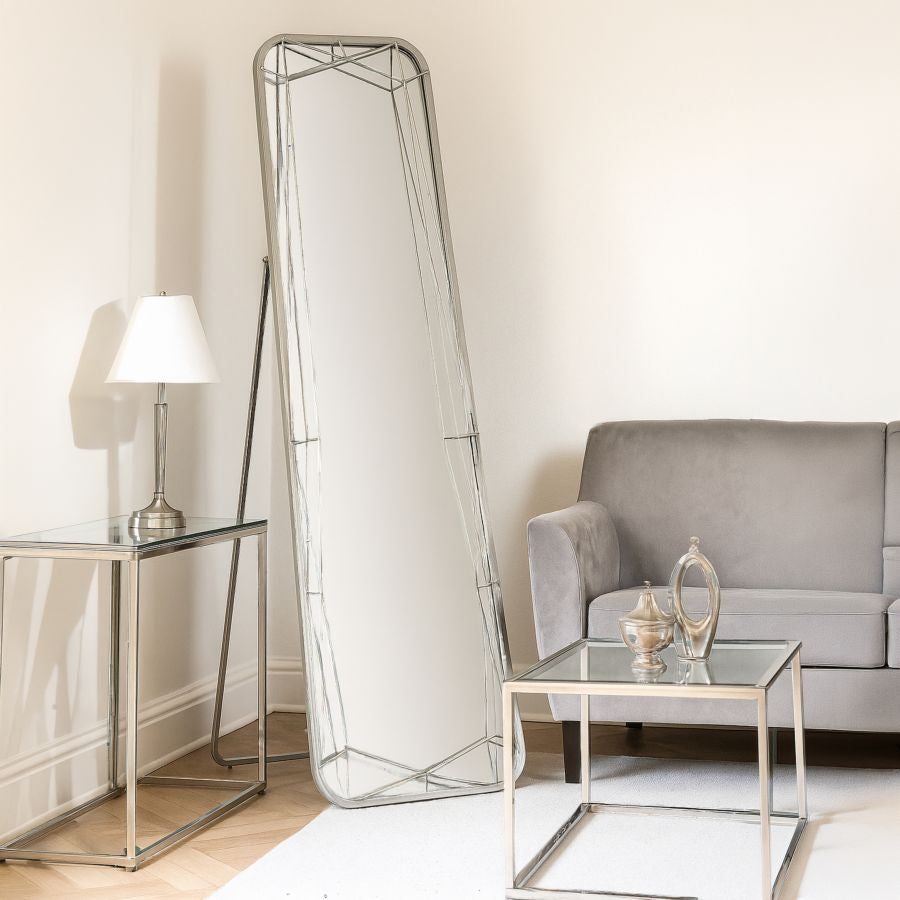 Specchio da terra silver cm 46x2-57x153 (misura specchio cm 43x150)