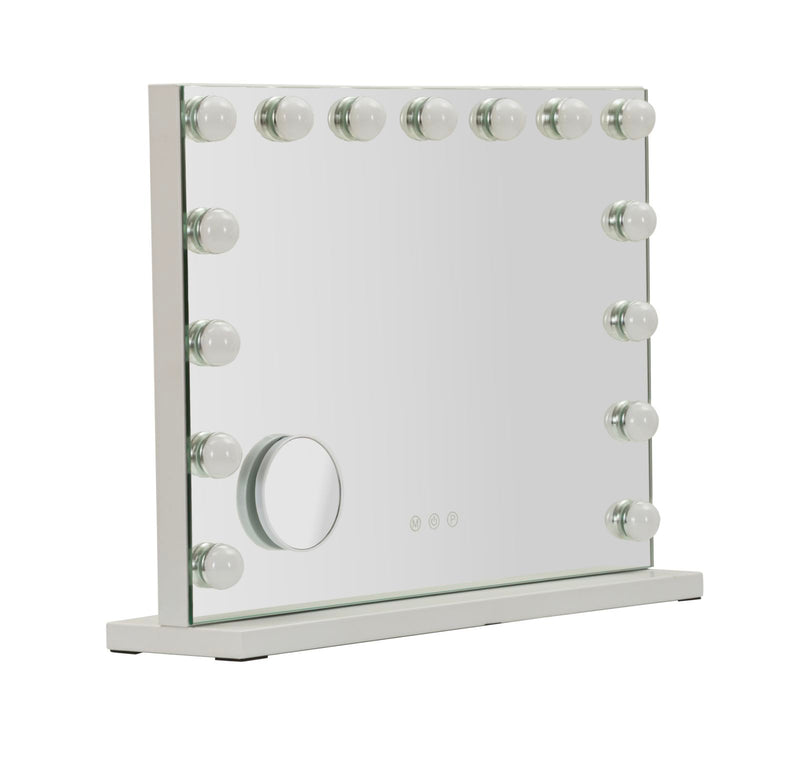 Specchio da tavolo hollywood cm 55x14x43 (spec.rot. cm ø 9) (3tonalita' di luce)