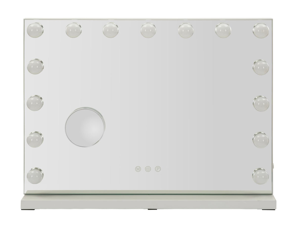 Specchio da tavolo hollywood cm 55x14x43 (spec.rot. cm ø 9) (3tonalita' di luce)