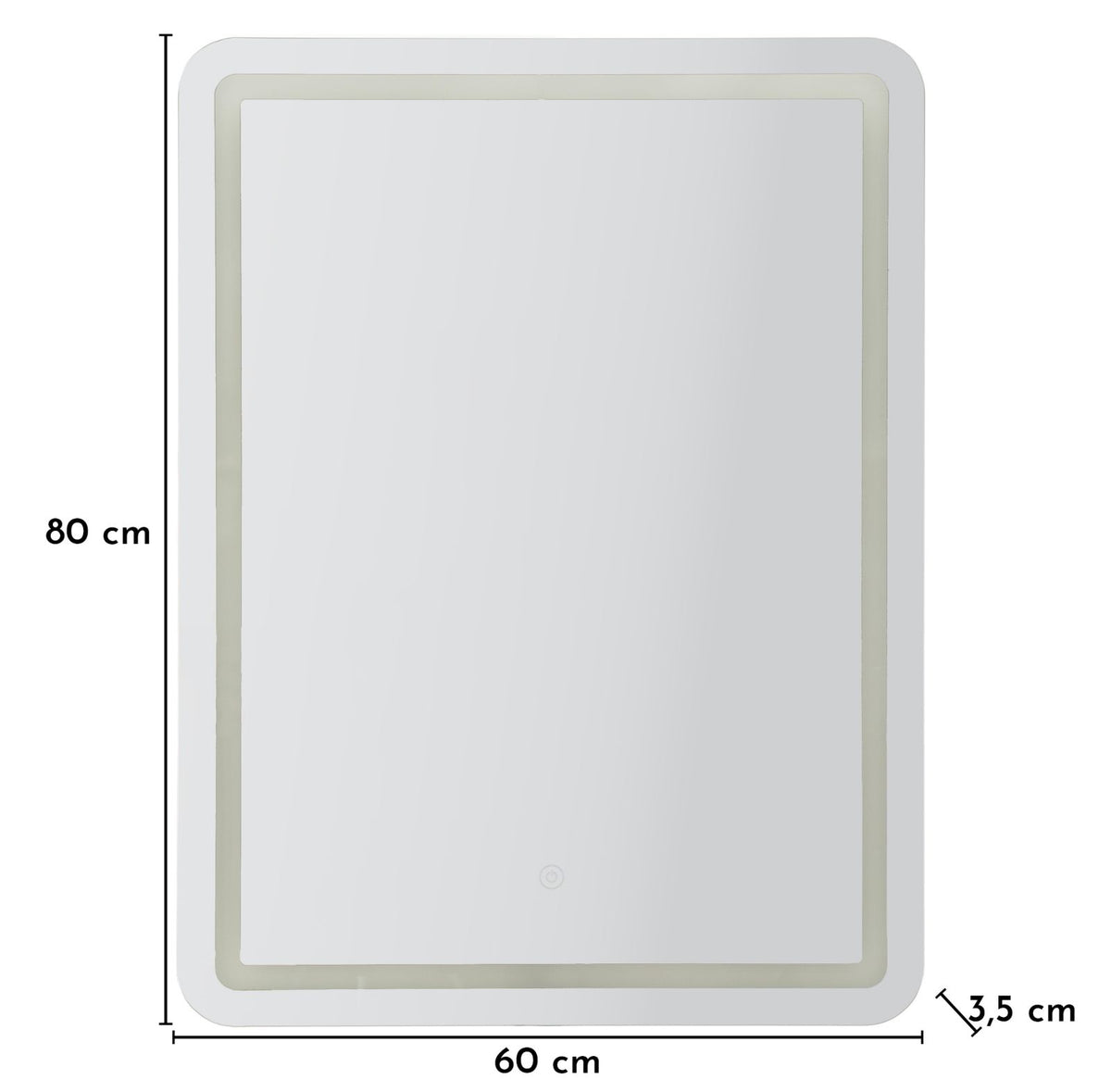 Specchio da muro LED simple rett. cm 60x3,5x80 (3 tonalita' di luce)
