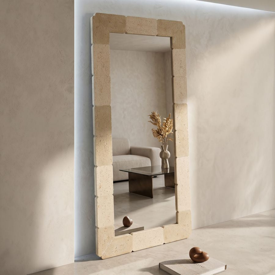 Specchio da muro stones rettangolare cm 70x3x160 (temperato mis. int. øcm 47x97)