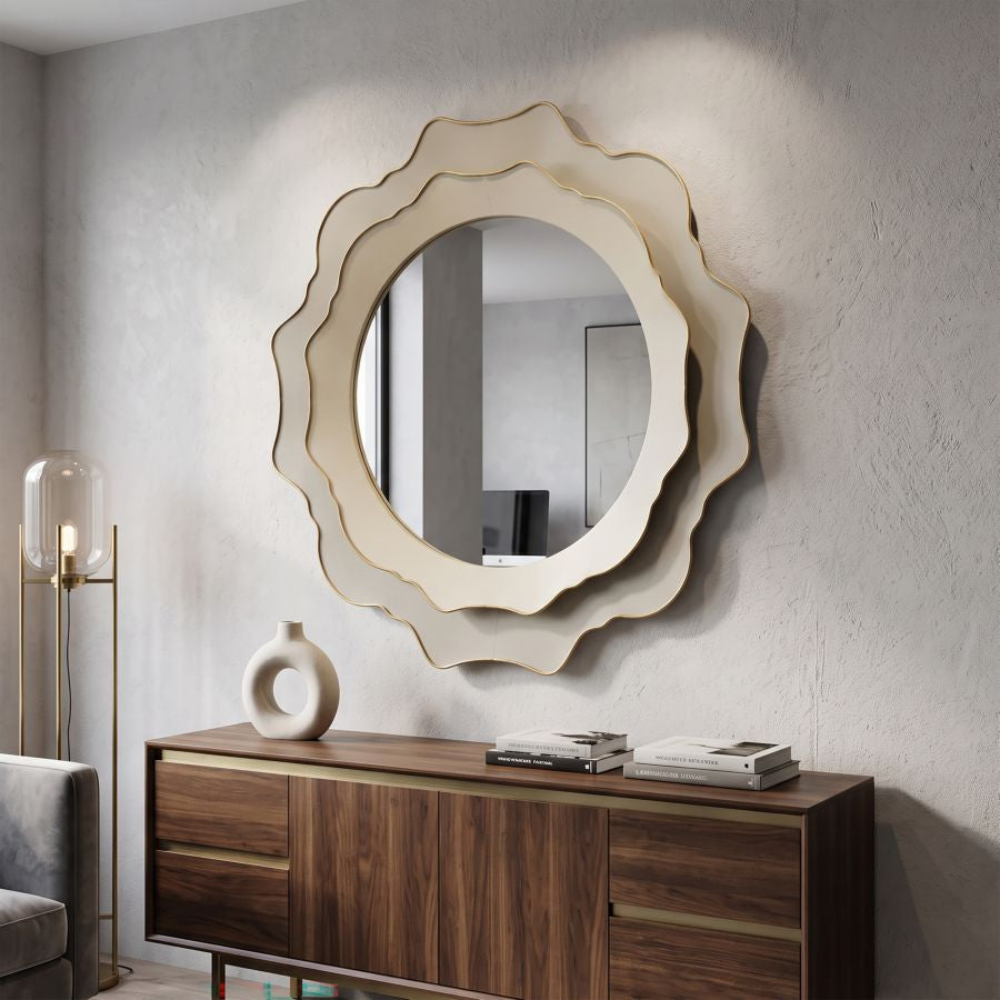 Specchio elizabeth tortora cm ø 95x7 (misura specchio int. ø cm 58)