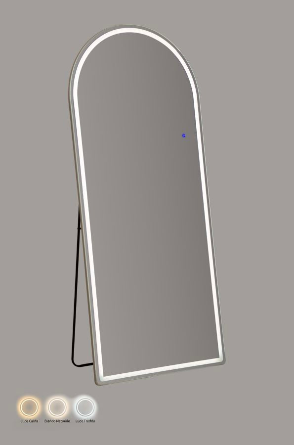 Specchio da terra/muro LED arco cm 76x4x177(3tonalita' di luce)