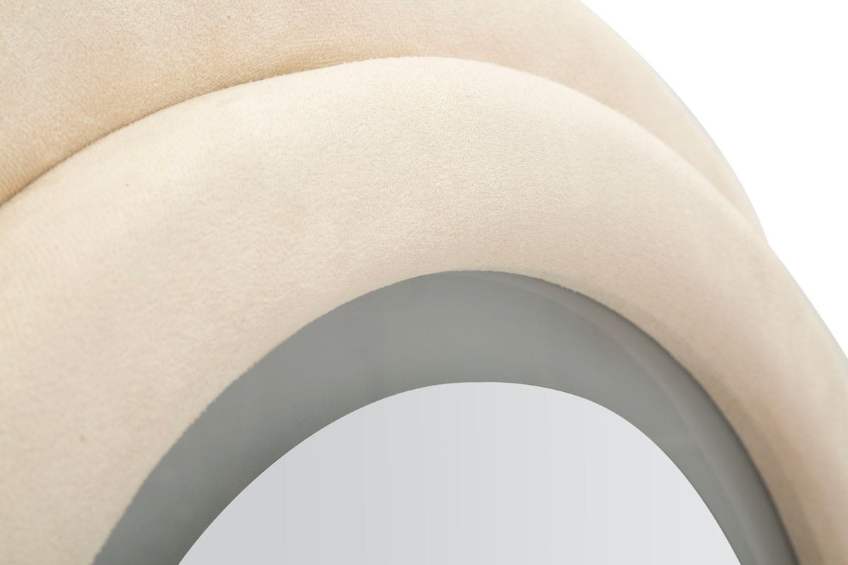 Specchio da muro LED miki velluto crema cm 60x4x160 (misura specchio cm 39x135)