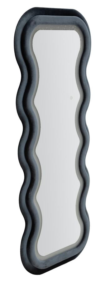 Specchio da muro LED emily velluto blu cm 60x4x160 (misura specchio cm 42x144)