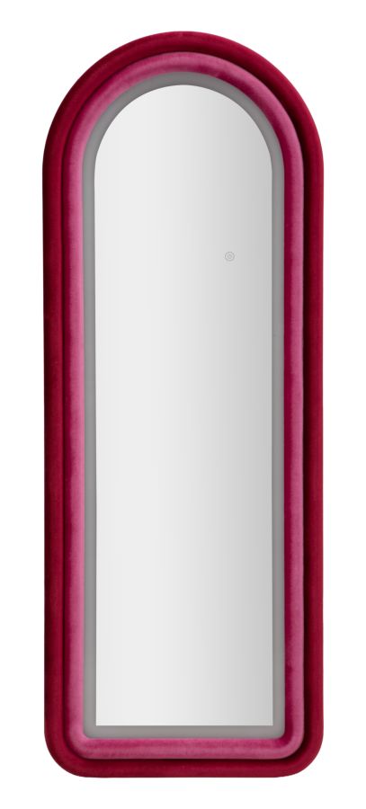 Specchio da muro LED cloe velluto fucsia cm 60x4x160 (misura specchio cm 45x145)