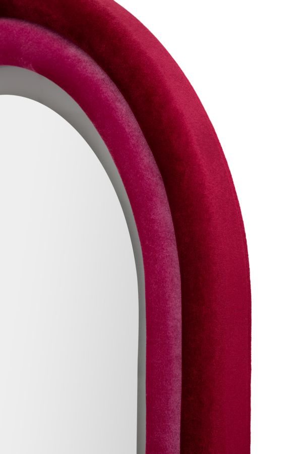 Specchio da muro LED cloe velluto fucsia cm 60x4x160 (misura specchio cm 45x145)