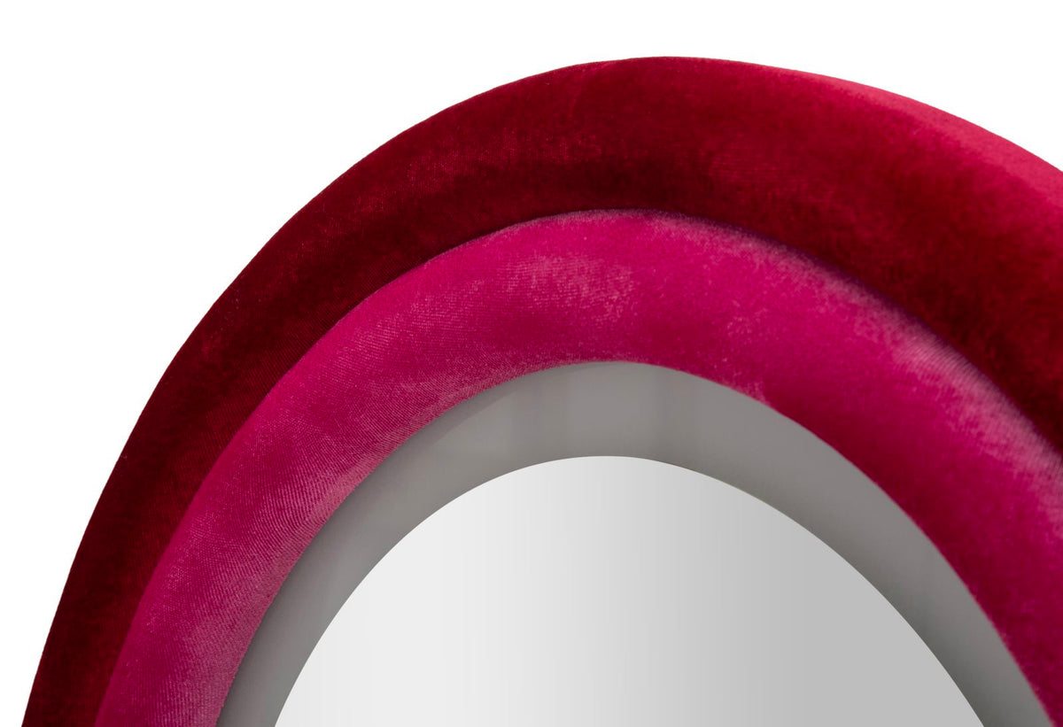 Specchio da muro LED cloe velluto fucsia cm 60x4x160 (misura specchio cm 45x145)