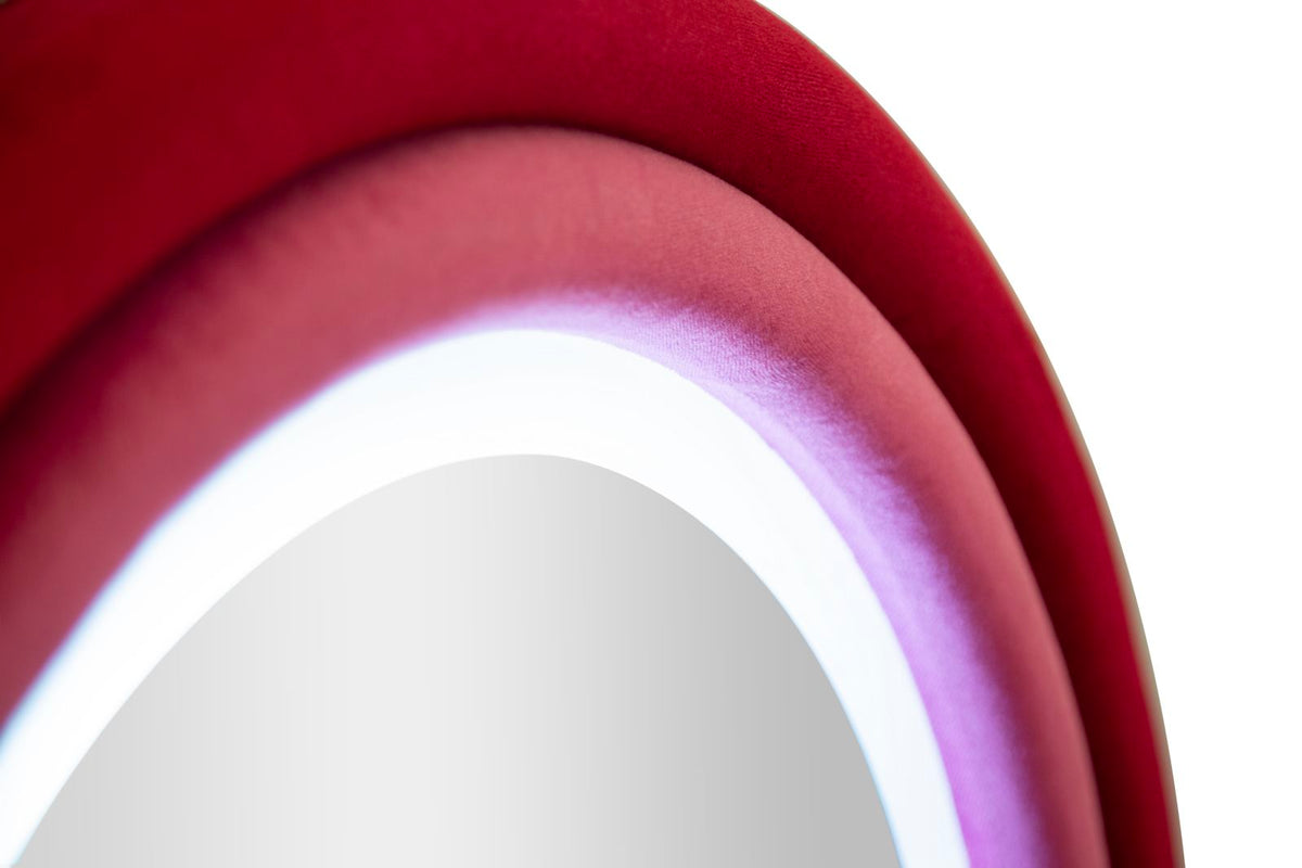 Specchio da muro LED cloe velluto fucsia cm 60x4x160 (misura specchio cm 45x145)