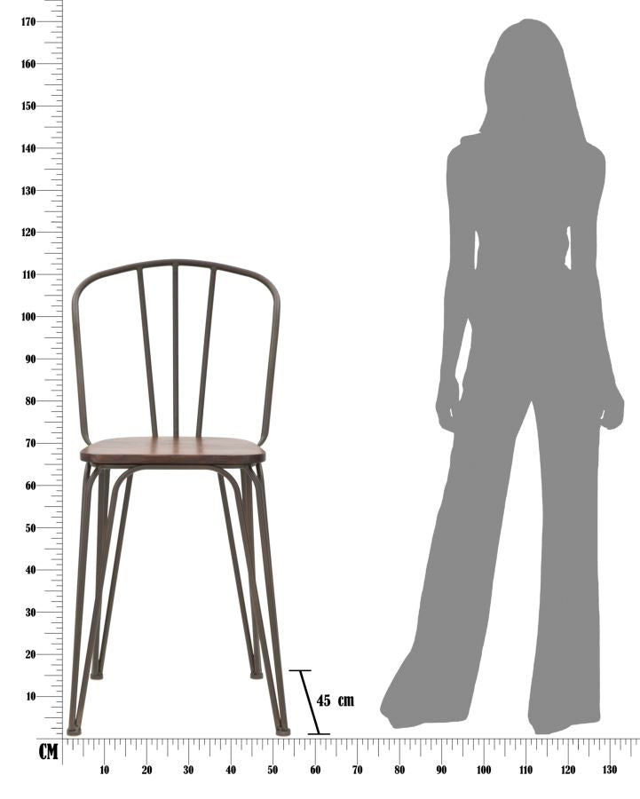 Mauro Ferretti Sedia Bar Harlem 54 x 45 x 102 Set 2 pz (altezza Seduta 61) cm
