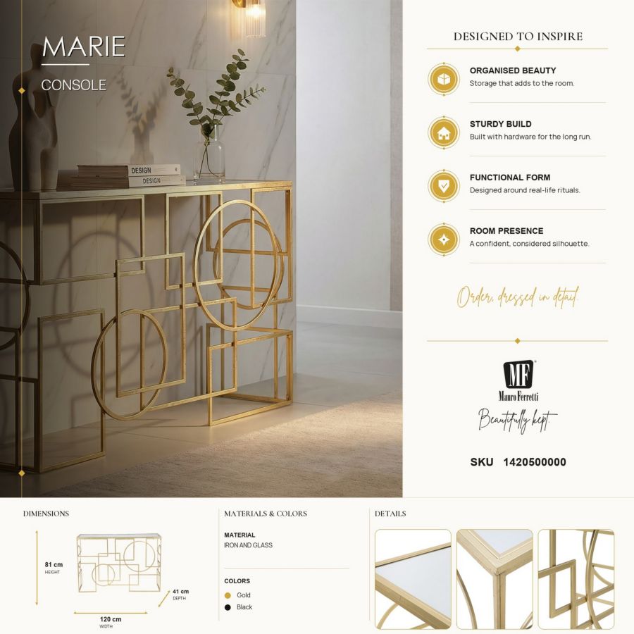 Mauro Ferretti Console Marie 120 x 41 x 81 cm