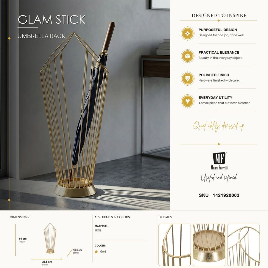 Mauro Ferretti Portaombrelli Glam Stick 25,5 x 18,5 x 60 cm
