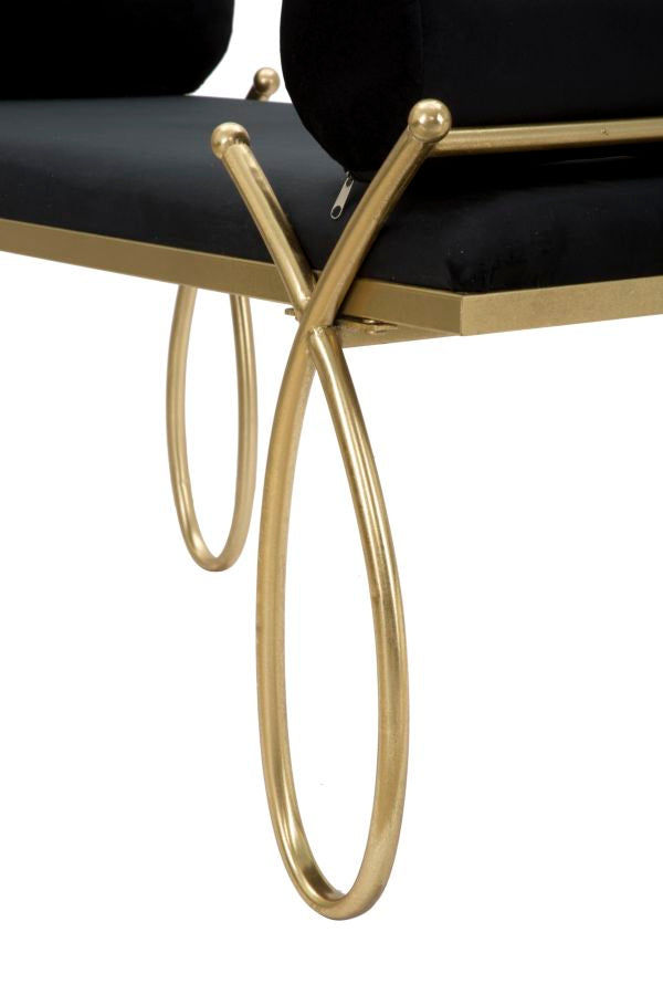 Mauro Ferretti Panca Ribbon Nera 112,5 x 49 x 53 cm