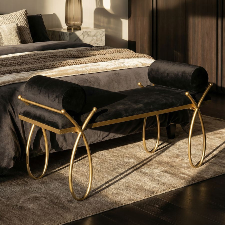 Mauro Ferretti Panca Ribbon Nera 112,5 x 49 x 53 cm