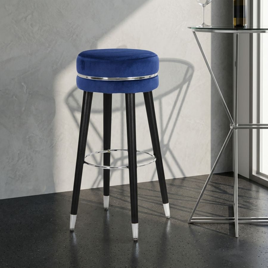 Mauro Ferretti Sgabello Bar Paris Blu/silver Ø 35 x 74 cm