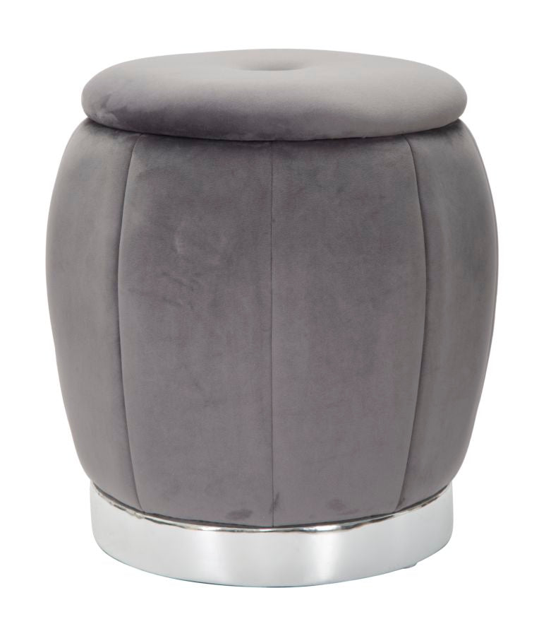 Mauro Ferretti Pouf/contenitore Paris Grigio/silver Ø 43 x 43 cm