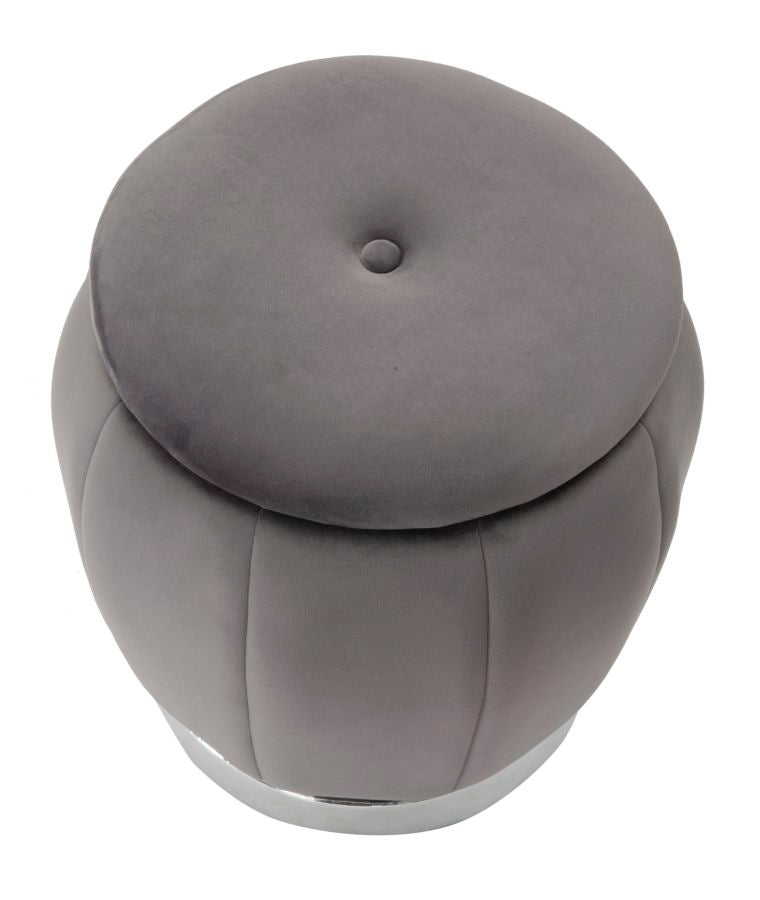 Mauro Ferretti Pouf/contenitore Paris Grigio/silver Ø 43 x 43 cm