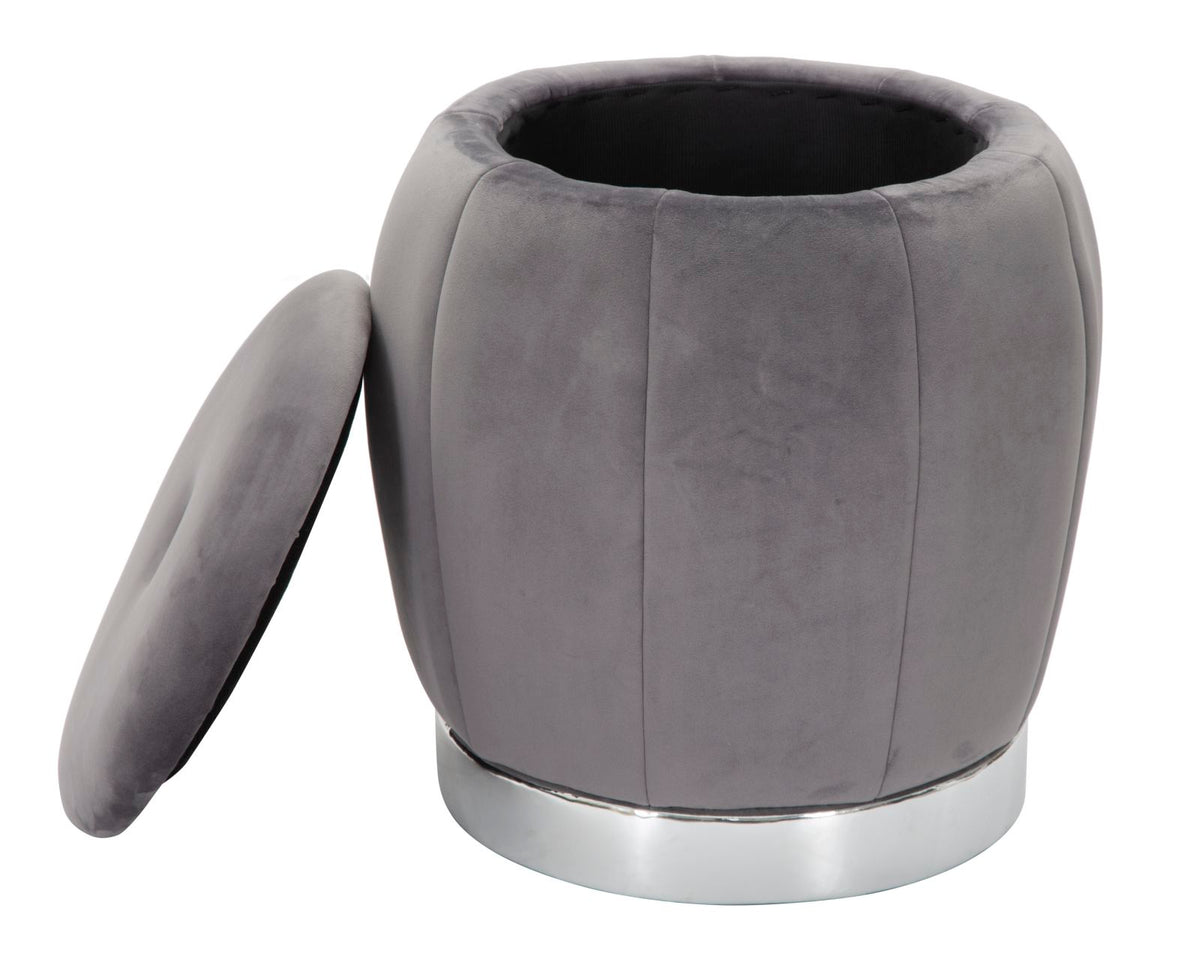 Mauro Ferretti Pouf/contenitore Paris Grigio/silver Ø 43 x 43 cm